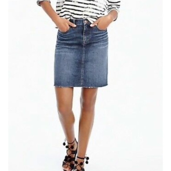 J. Crew denim raw him skirt - Picture 1 of 5